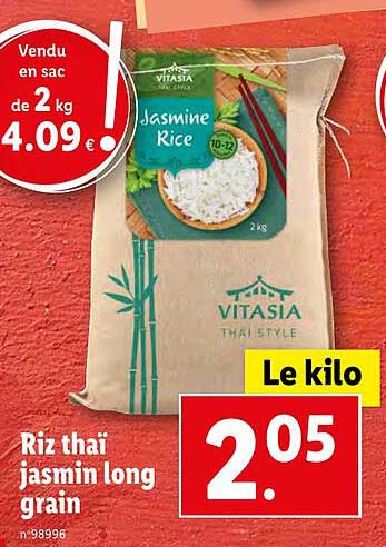riz thaï jasmin long grain vitasia