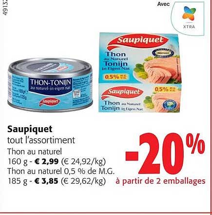 saupiquet tout l'assortiment thon au naturel