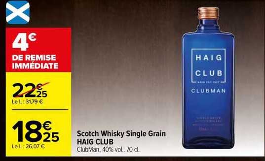 scotch whisky single grain haig club