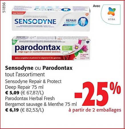 sensodyne ou parodontax tout l'assortiment