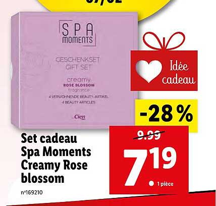 set cadeau spa moments creamy rose blossom