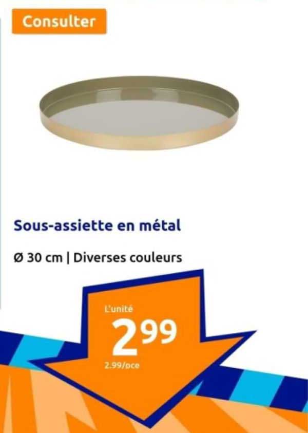 sous-assiette en métal