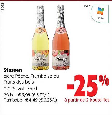 stassen cidre pêche, framboise ou fruits des bois