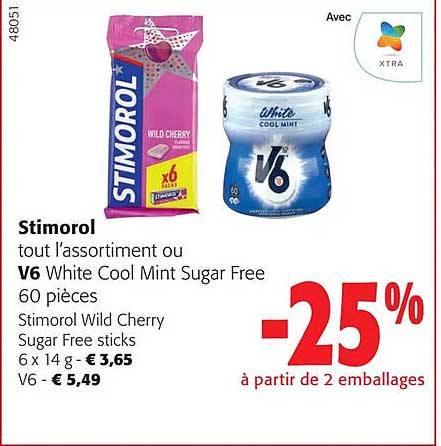 stimorol ou v6 white cool mint sugar free