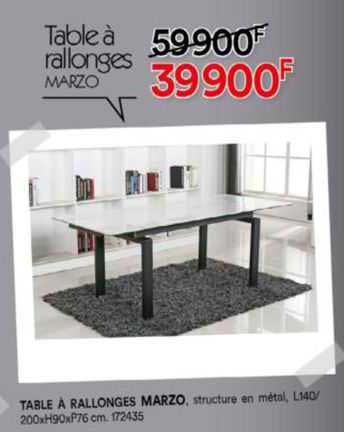 table à rallonges marzo