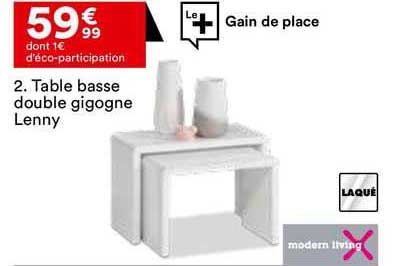 table basse double gigogne lenny modern living