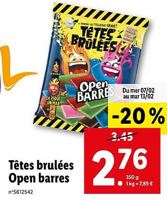 têtes brûlées open barres