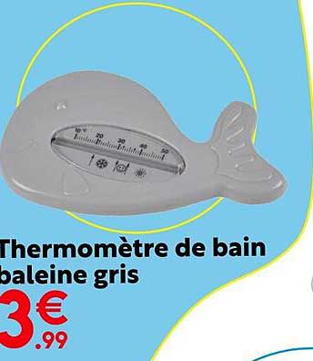 Thermomètre De Bain Baleine Gris