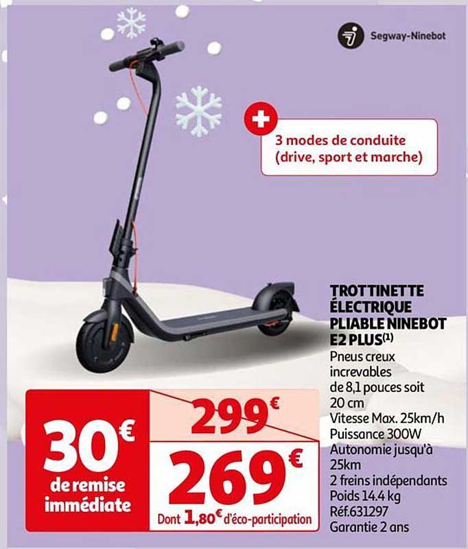 Trottinette électrique Pliable Ninebot E2 Plus