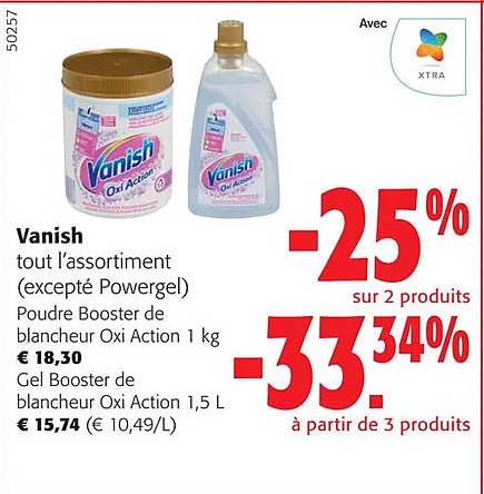 vanish tout l'assortiment