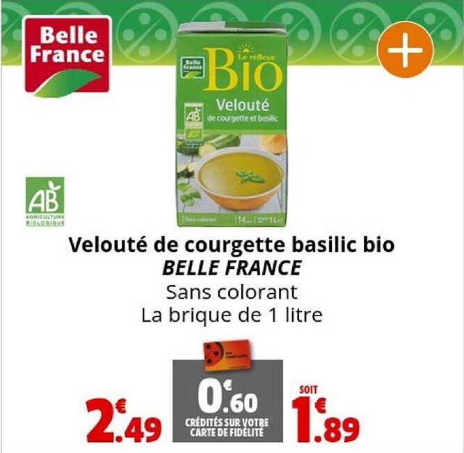 Velouté De Courgette Basilic Bio Belle France