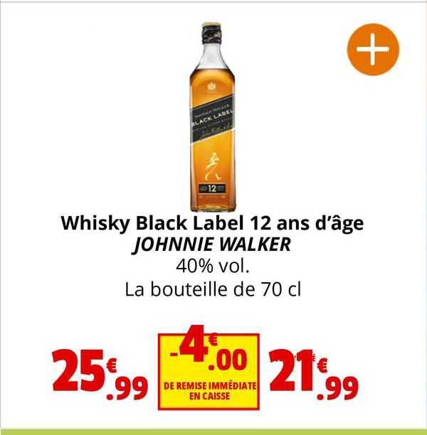 whisky black label 12 ans d'âge johnnie walker