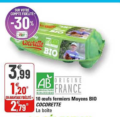 10 Oeufs Fermiers Moyens Bio Cocorette
