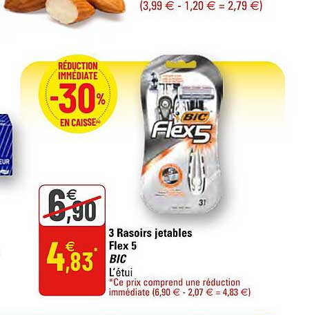 3 Rasoirs Jetables Flex 5 Bic
