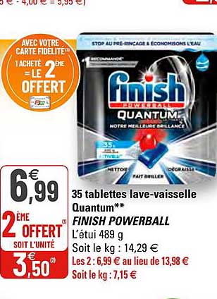 35 tablettes lave-vaisselle quantum finish powerball