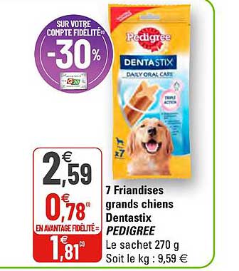 7 friandises grands chiens dentastix pedigree