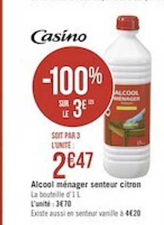alcool ménager senteur citron