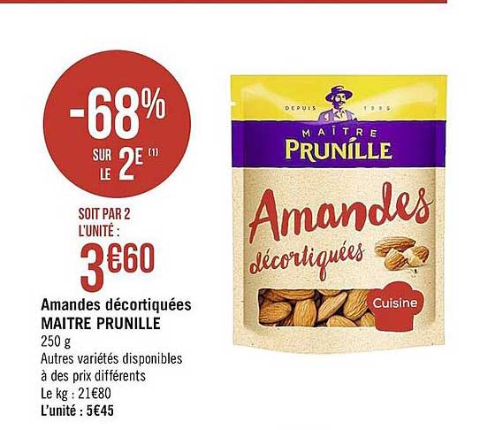 amandes décortiquées maître prunille