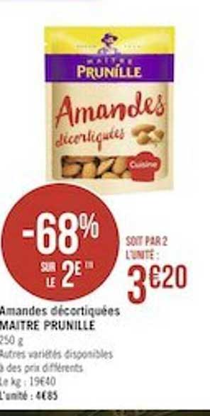 amandes décortiquées maître prunille