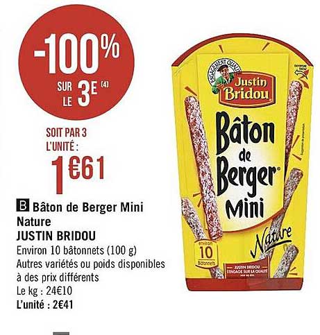 bâton de berger mini nature justin bridou