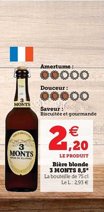 Bière Blonde 3 Monts 8,5°