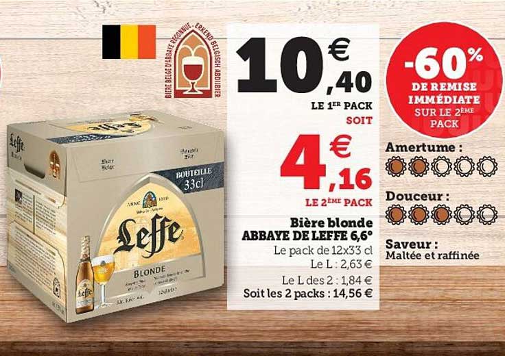 Bière Blonde Abbaye De Leffe 6,6°