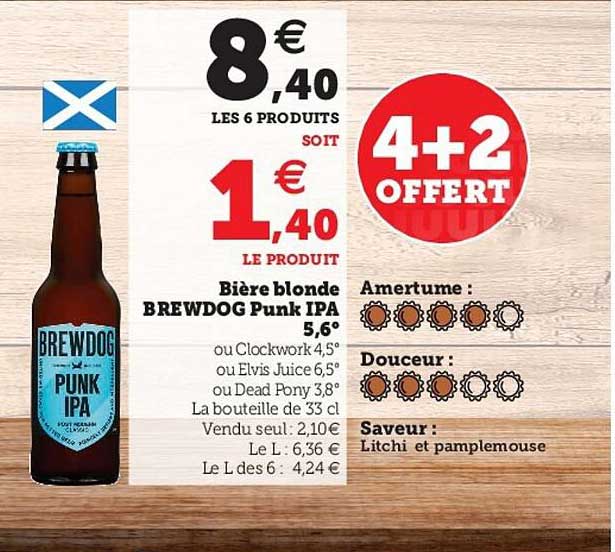 bière blonde brewdog punk ipa 5,6°