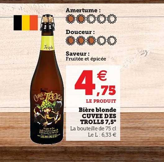 bière blonde cuvée des trolls 7,5°