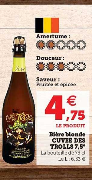 bière blonde cuvée des trolls 7,5°