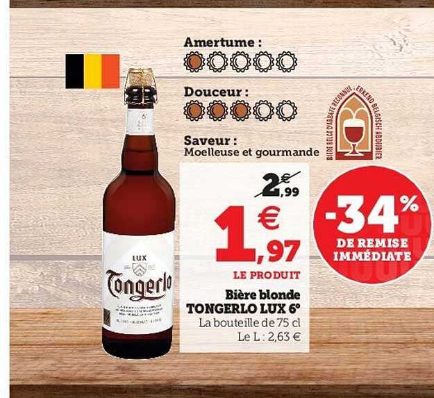 bière blonde tongerlo lux 6°