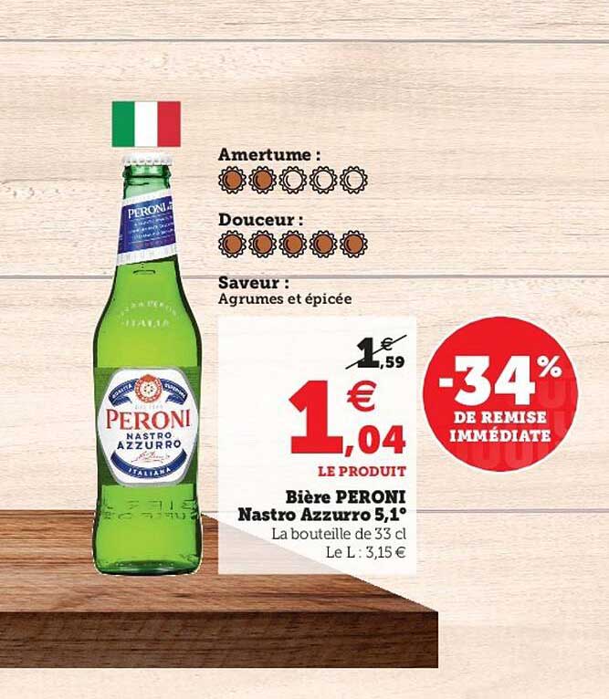 bière peroni nastro azzurro 5,1°