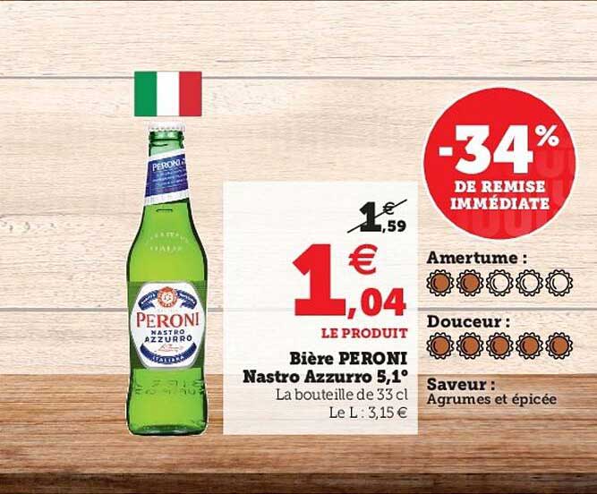 bière peroni nastro azzurro 5,1°