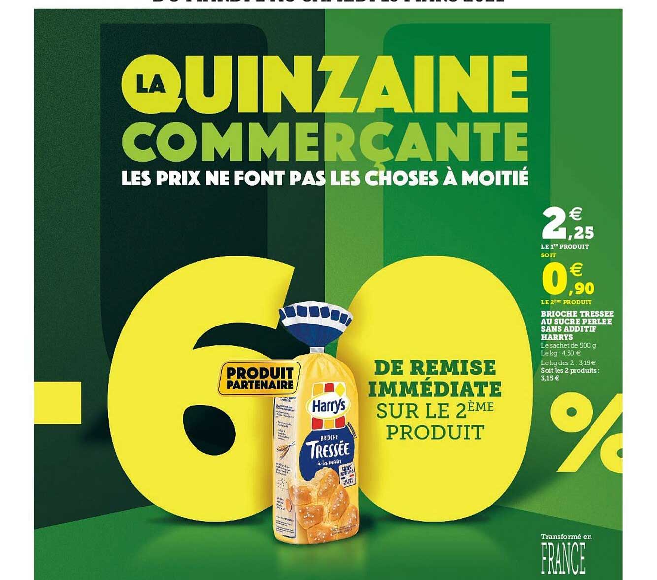 brioche tressée au sucre perlée sans additif harrys