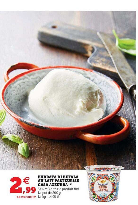 burrata di bufala au lait pasteurisé casa azzurra