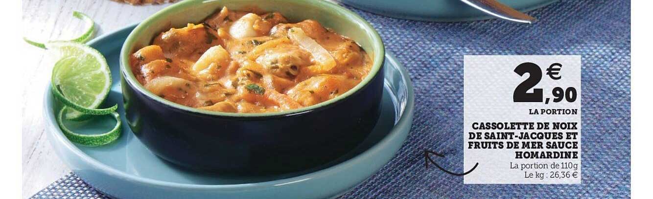 cassolette de noix de saint-jacques et fruits de mer sauce homardine