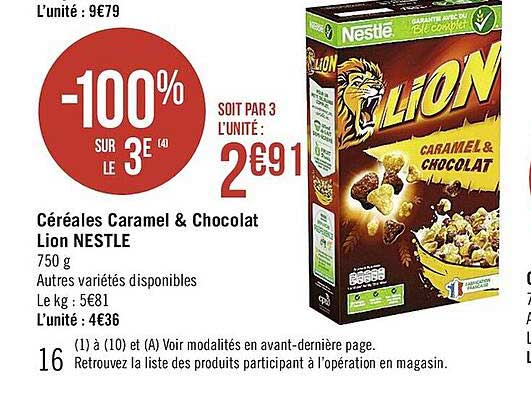 Céréales Caramel & Chocolat Lion Nestlé