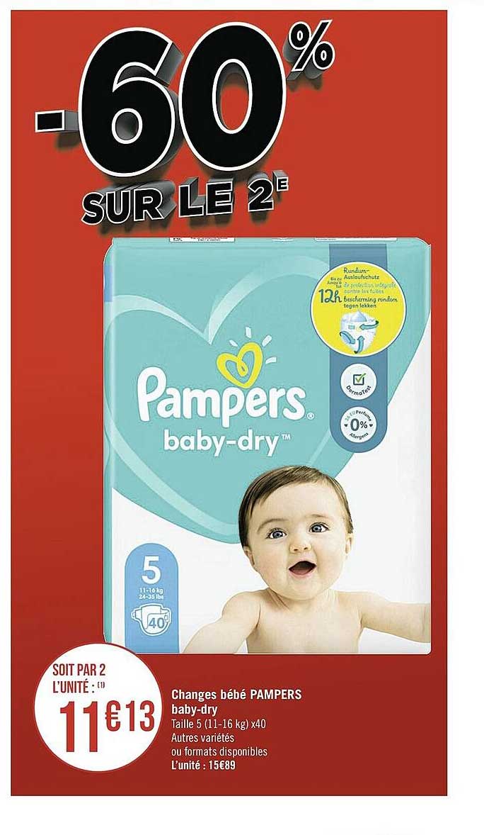changes bébé pampers baby-dry