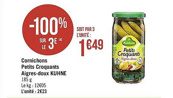 Cornichons Petits Croquants Aigre-doux Kühne