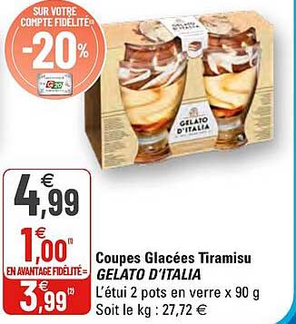 coupes glacées tiramisu gelato d'italia