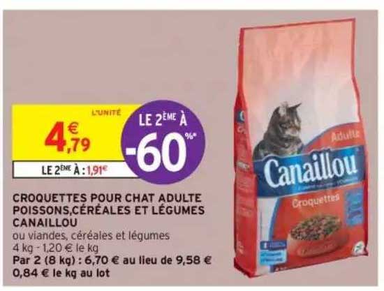 Croquette Pour Chat Adulte Poissons, Céréales Et Légumes Canaillou
