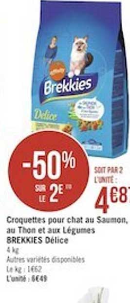 Croquettes Pour Chat Au Saumon, Au Thon Et Aux Légumes Brekkies Délice