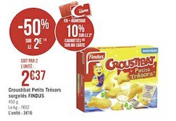 croustibat petits trésors surgelés findus