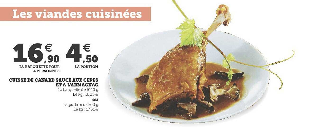 cuisse de canard sauce aux cèpes et à l'armagnac
