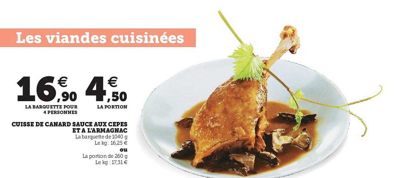 cuisse de canard sauce aux cèpes et à l'armagnac