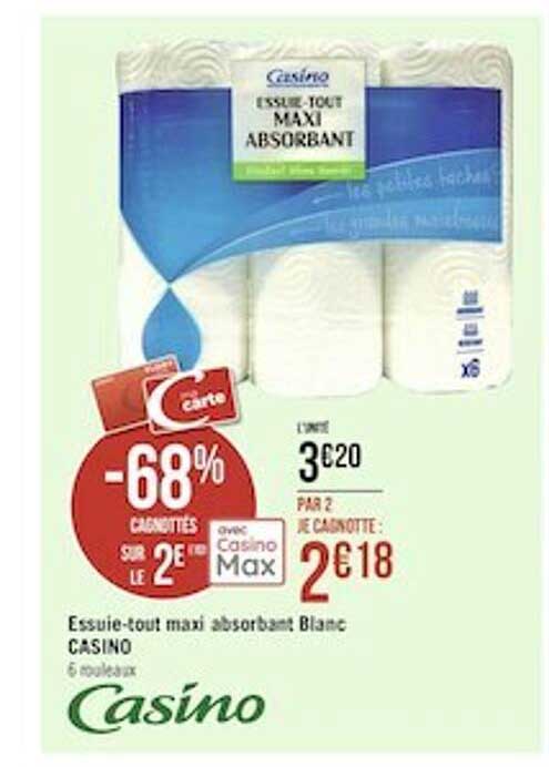 essuie-tout maxi absorbant blanc