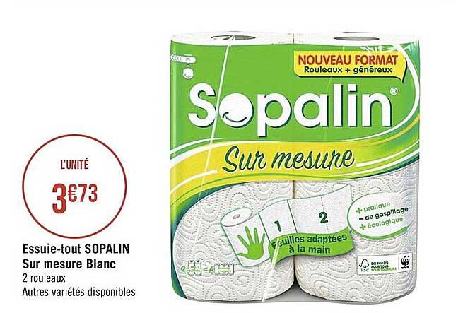 essuie-tout sopalin sur mesure blanc