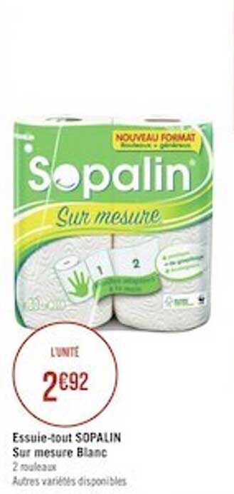 essuie-tout sopalin sur mesure blanc