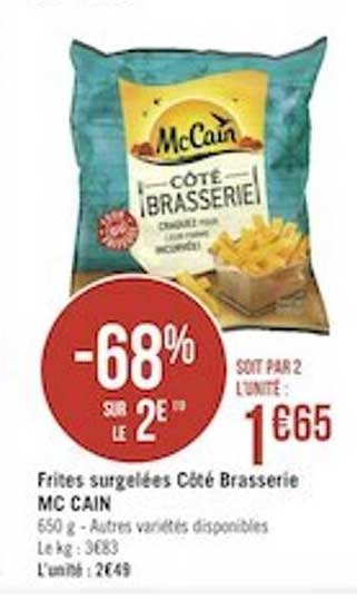 frites surgelées côté brasserie mc cain