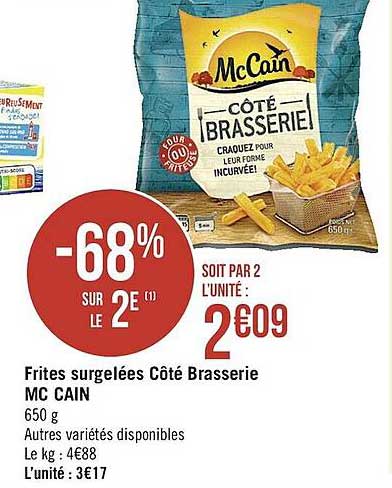 frites surgelées côté brasserie mc cain