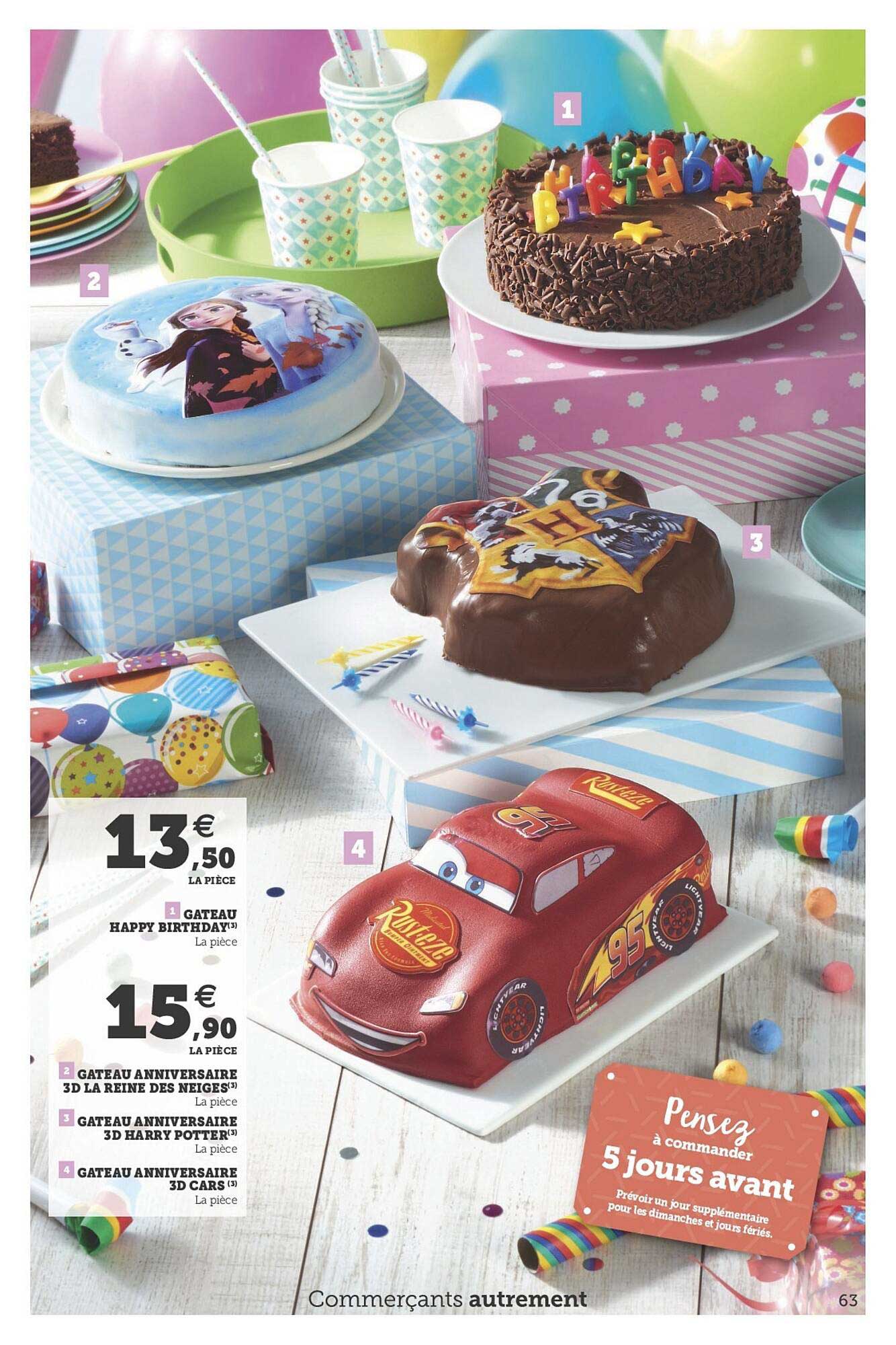 gâteau happy birthday, gâteau anniversaire 3d la reine des neiges, gâteau anniversaire 3d harry potter, gateau anniversaire 3d cars